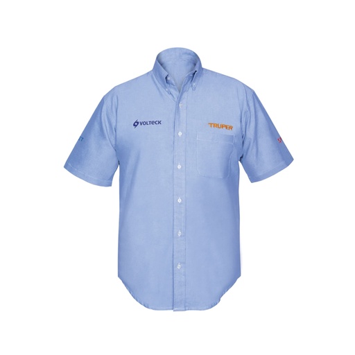 [60348] Camisa manga corta para hombre, azul, CH, Truper CAM-AZ-CS