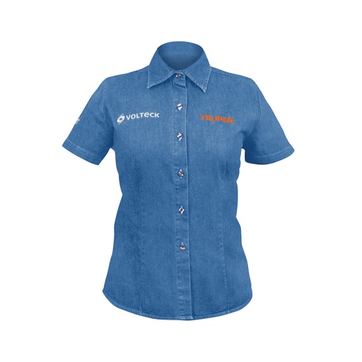 [61105] Camisa de mezclilla manga corta para mujer, EEG, TRUPER CAM-MEZ-DCXXL