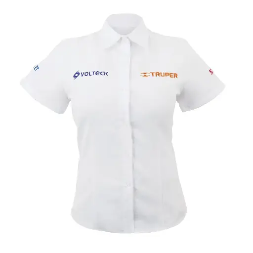 [62101] Camisa manga corta para mujer, blanca, CH, Truper CAM-BCO-DCS