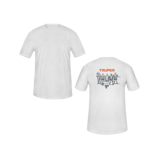 [68122] Playera cuello redondo para hombre, blanca, M, Truper CAM-BLA-38