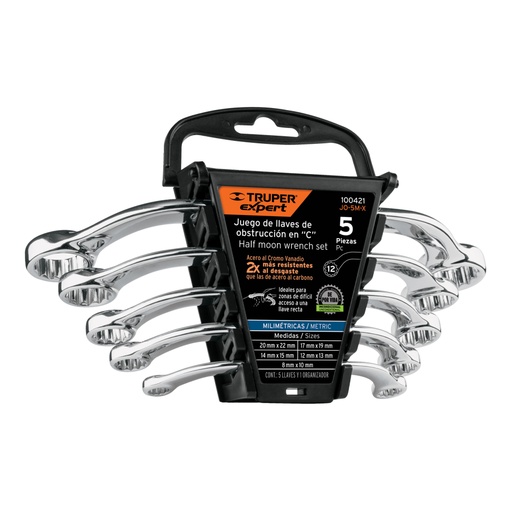 [100421] Juego de 5 llaves pulidas de obstrucción en 'C' mm, EXPERT JO-5M-X
