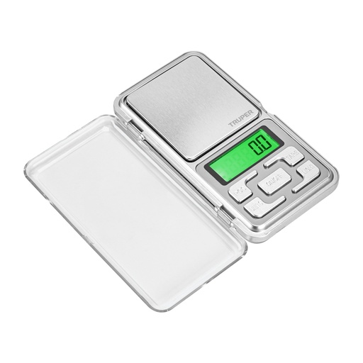 [100786] Báscula electrónica de bolsillo, de pilas, 500 g, TRUPER BASE-05J