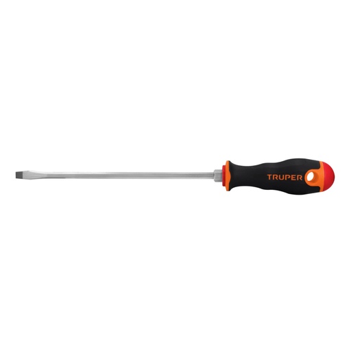[100833] Desarmador plano 1/4' x 8' mango Comfort Grip, TRUPER DR-1/4X8B