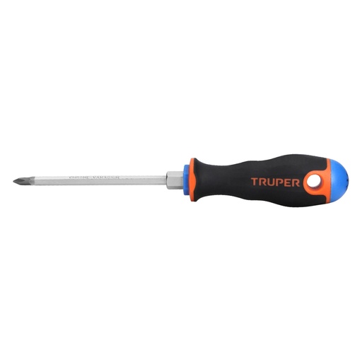 [100836] Desarmador de cruz 3/16' x 4' mango Comfort Grip, TRUPER DP-3/16X4B
