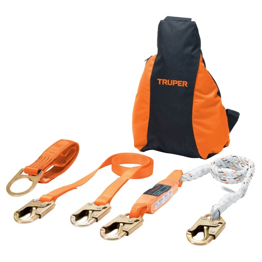 [100887] Kit contra caídas con arnés de tres anillos, ANSI, TRUPER ARN-KIT-3A