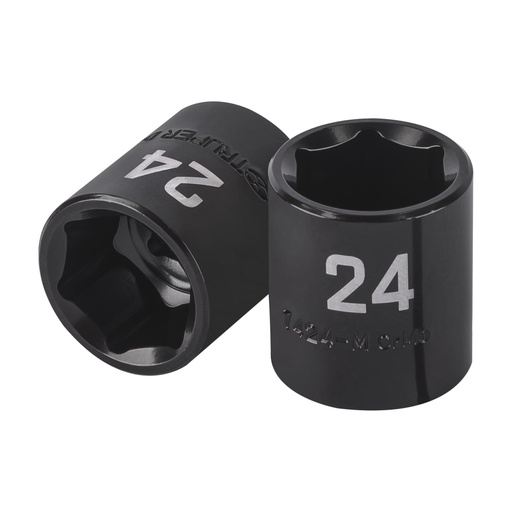 [100897] Dado de impacto de 24 mm, 6 puntas, cuadro 1/2', TRUPER D-7424-M