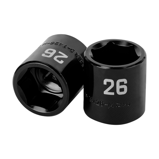 [100899] Dado de impacto de 26 mm, 6 puntas, cuadro 1/2', TRUPER D-7426-M