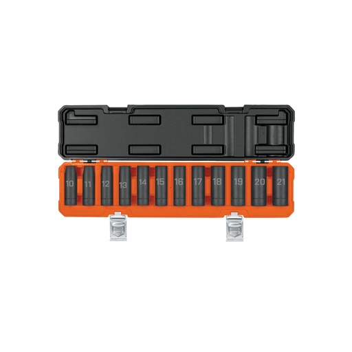 [100946] Juego de 12 dados largos de impacto cuadro 1/2', 6 puntas mm JDI-1/2X12ML
