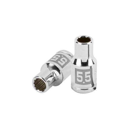 [100975] Dado de 5.5 mm, 12 puntas, cuadro 1/4', TRUPER D-14055-BM