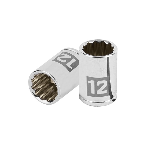 [100986] Dado de 12 mm, 12 puntas, cuadro 1/4', TRUPER D-1412-BM