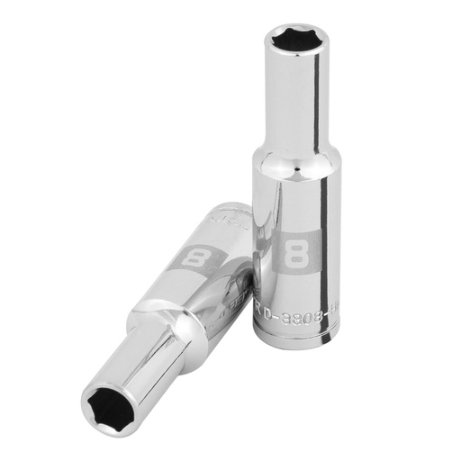 [100993] Dado largo de 8 mm, 6 puntas, cuadro 3/8', TRUPER D-3808-HM-L