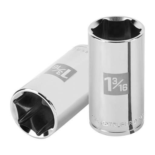 [100999] Dado largo de 1-3/16', 6 puntas, cuadro 1/2', TRUPER D-1238-HL