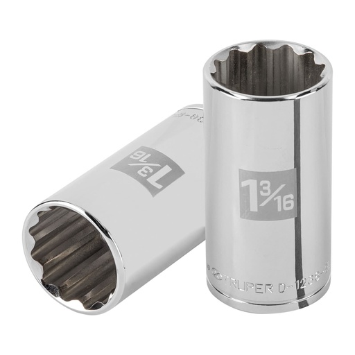 [101004] Dado largo de 1-3/16' 12 puntas, cuadro 1/2', TRUPER D-1238-EL