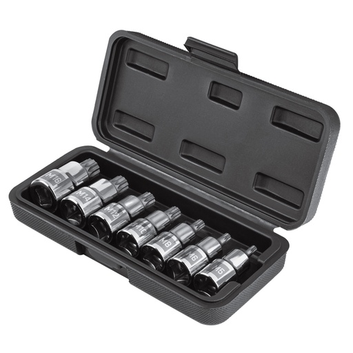 [101305] Juego de 7 dados cuadro 1/2' punta corta bristol, en estuche JD-1/2X7-BC