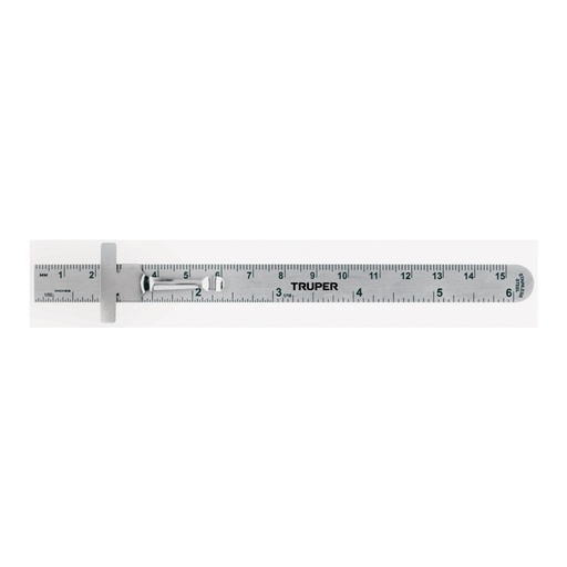 [101810] Regla 15 cm de acero inoxidable de bolsillo, TRUPER RGL-15B