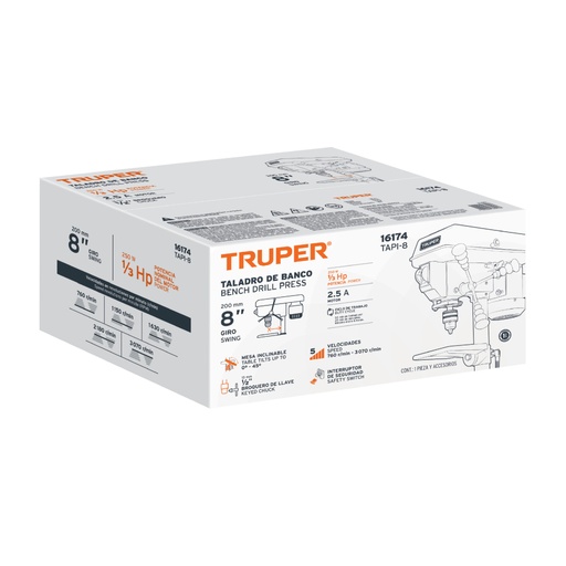 [101833] Caja de empaque de repuesto para TAPI-8, TRUPER CJ-TAPI-8