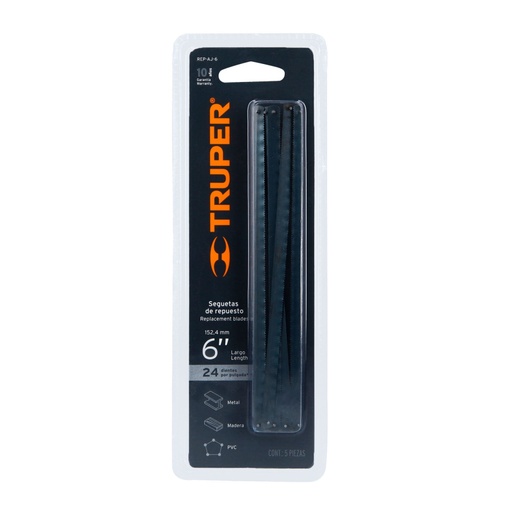 [10220] Blíster con 5 seguetas de repuesto para AJ-6, TRUPER REP-AJ-6