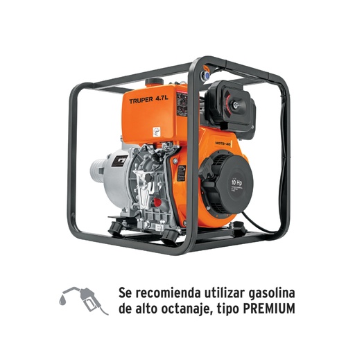 [102422] Motobomba autocebante 4'x4', diesel 10HP, agrícola, TRUPER MOTB-4D