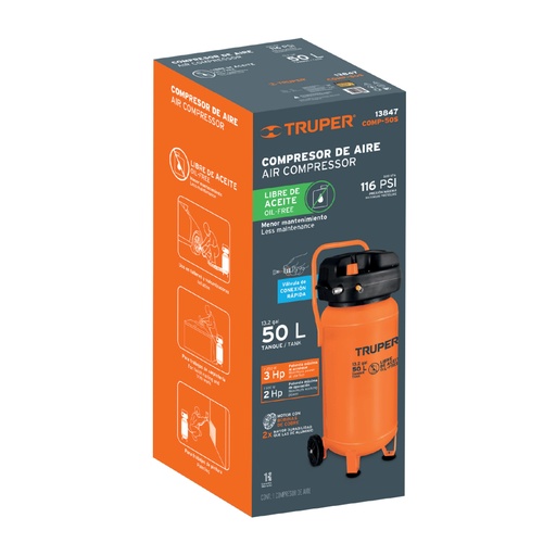 [102587] Caja de empaque de repuesto para COMP-50S, Truper CJ-COMP-50S