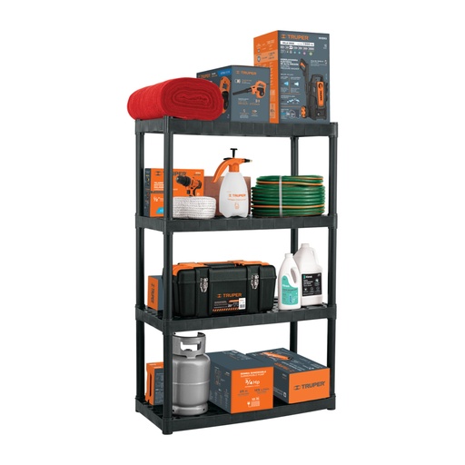 [102887] Estante plástico 4 repisas capacidad 70kg, 91x43x142, TRUPER EST-4