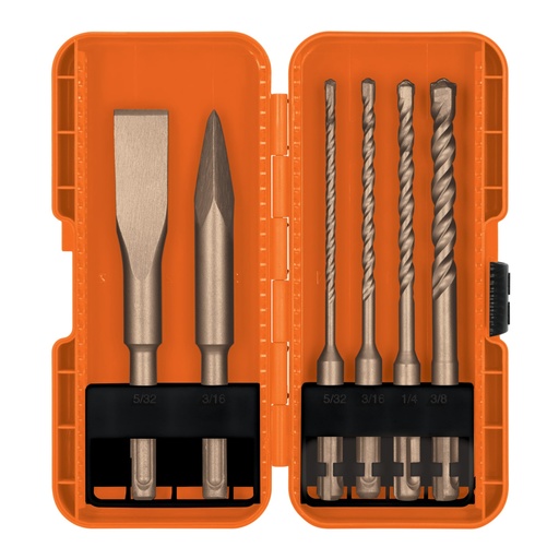 [103033] Juego de 6 brocas y  cinceles SDS Plus en estuche, TRUPER JSDS-6