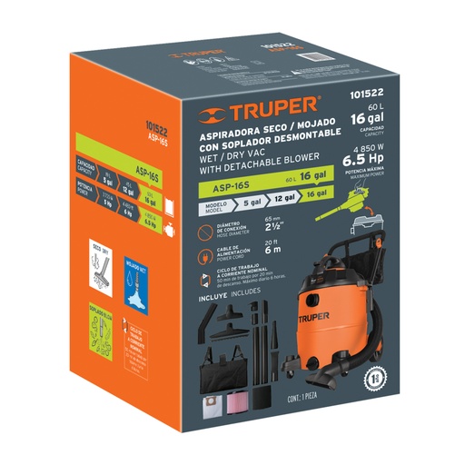 [103078] Caja de empaque de repuesto para ASP-16S, Truper CJ-ASP-16S