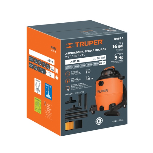 [103120] Caja de empaque de repuesto para ASP-16, Truper CJ-ASP-16