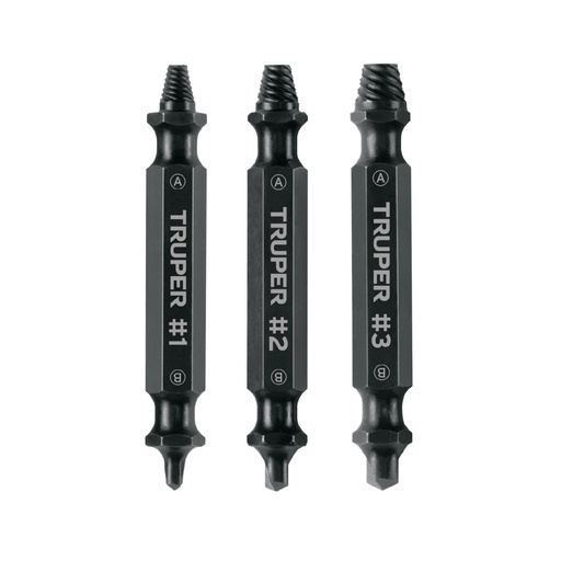 [103311] Blíster con 3 puntas extractoras de tornillos, TRUPER PUNE-3