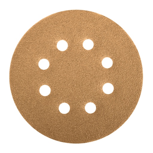 [103312] Paquete con 5 discos de lija 5' grano 100, 8 perforaciones DIRO-510