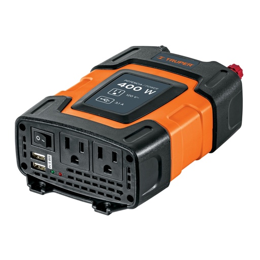 [10449] Inversor de corriente de 400 W con puertos USB, TRUPER INCO-400