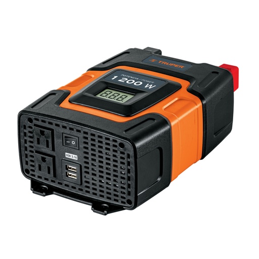[10491] Inversor de corriente de 1200 W con puertos USB, TRUPER INCO-1000