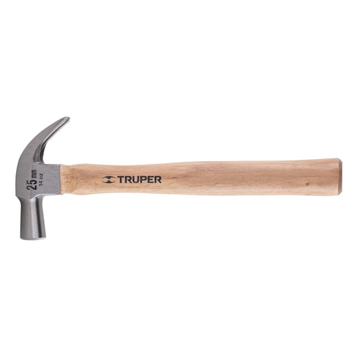 [10558] Martillo cabeza cónica 25 mm uña curva, mango madera, TRUPER MAC-25