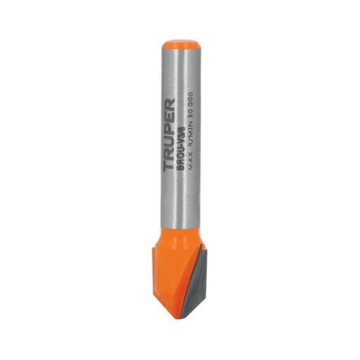 [11465] Broca para router, corte en 'V', 3/8', TRUPER BROU-V3/8