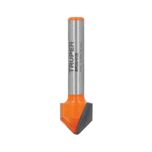 [11466] Broca para router, corte en 'V', 1/2', TRUPER BROU-V1/2