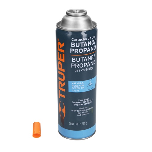 [11915] Lata de gas de 275 g con válvula roscada, TRUPER GAS-275