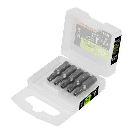 [12327] Estuche con 5 puntas torx T25 con seguro largo 1', EXPERT PUDE-6125