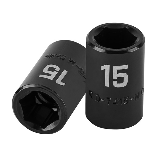 [12415] Dado cuadro 1/2' de impacto 6 puntas de 15 mm, TRUPER D-7415-M