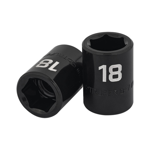 [12418] Dado cuadro 1/2' de impacto 6 puntas de 18 mm, TRUPER D-7418-M