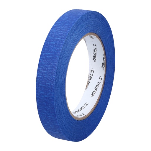 [12621] Cinta masking tape azul de 3/4' x 50 m para pintor, TRUPER MSK-3/4A