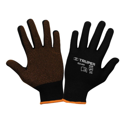 [12650] Guantes de poliéster con puntos de PVC en palma, CH, TRUPER GU-441
