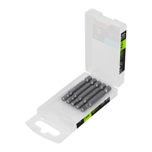 [12699] Estuche con 5 puntas hexagonales de 5 mm largo 2', Expert PUDE-7205