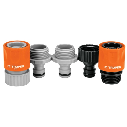 [12728] Juego de 5 conectores 3/4' rápidos de ABS, sistema click CLICK-SET