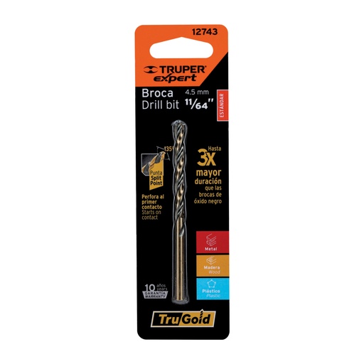 [12743] Broca HSS 11/64' Trugold para metal en blíster, EXPERT BAV-11/64-B