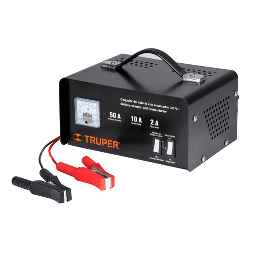 [13027] Cargador de baterías 10 A, arrancador de 50A, 12V, TRUPER CARBA-50