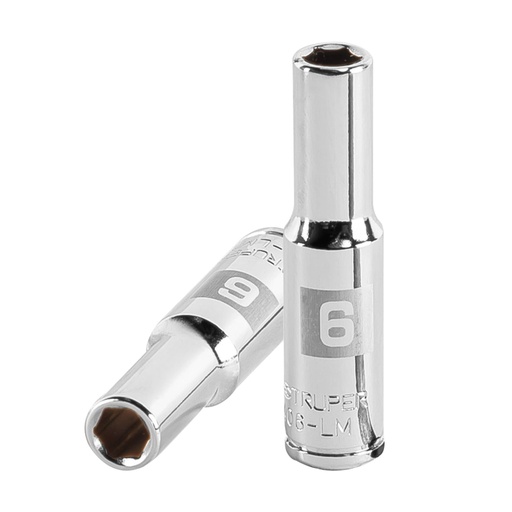 [13200] Dado largo de 6 mm, 6 puntas, cuadro 1/4', TRUPER D-1406-LM