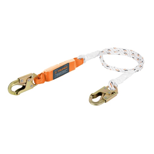 [10763] Línea de vida 1.8m cuerda poliéster, absorbedor impacto,ANSI CAB-5431-18-A
