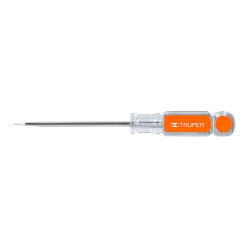 [13990] Desarmador plano 3/16' x 4' mango de acetato, TRUPER DR-3/16X4