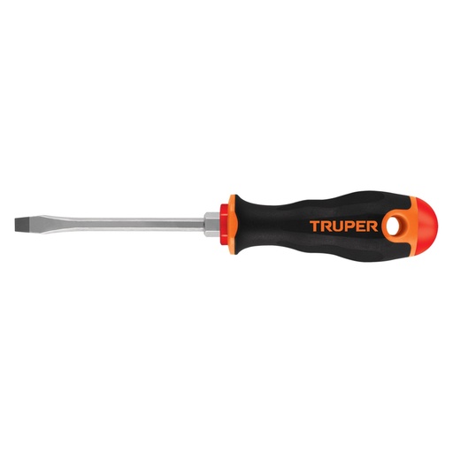 [13998] Desarmador plano 1/4' x 4' mango Comfort Grip, TRUPER DR-1/4X4B