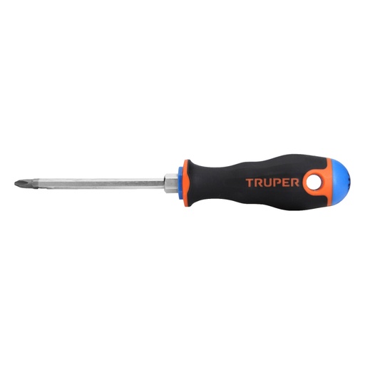 [14076] Desarmador de cruz 1/4' x 4' mango Comfort Grip, TRUPER DP-1/4X4B