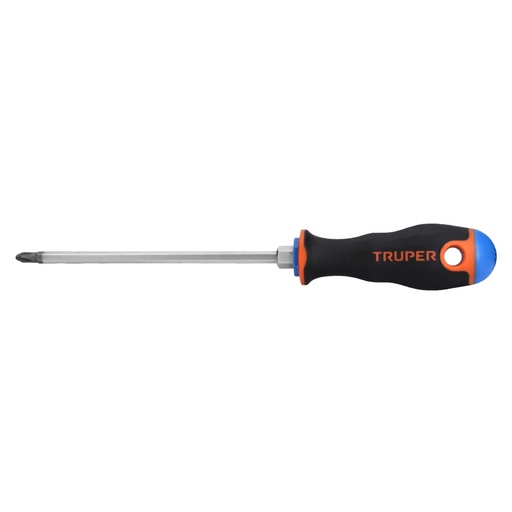 [14079] Desarmador de cruz 1/4' x 6' mango Comfort Grip, TRUPER DP-1/4X6B